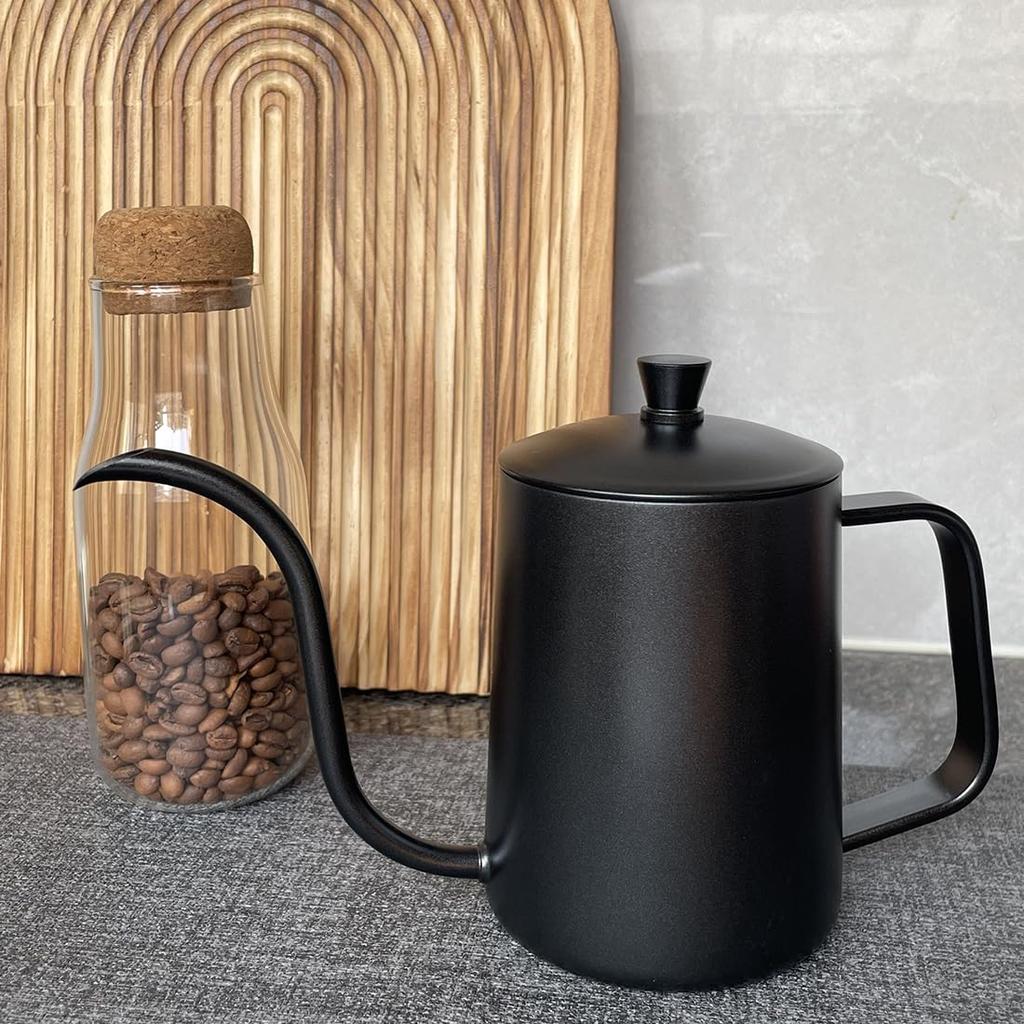 SOVIFKI 550ml Drip Pot Coffee Kettle Stainless Steel Coffee Pot Hand Drip Outdoor Camping Pot with Scale Inside Direct Fire Heating