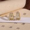 Exquisite Luxus Goldfarbene Ohrringe Naturkristall Zirkon Damen Beliebte Verlobungsgeschenke Schmuckzubehör