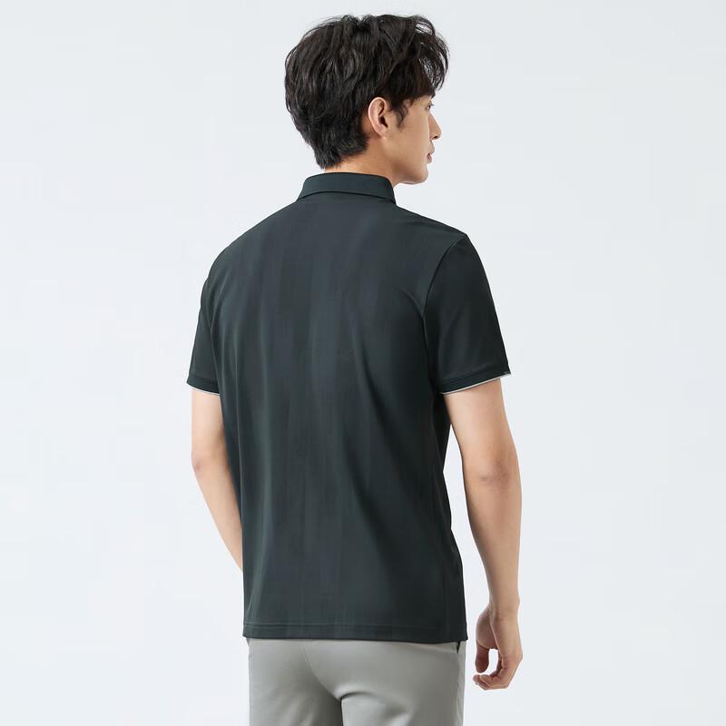 Septwolves Men s High Elastic Geometric Print Short Sleeve Polo Shirt M