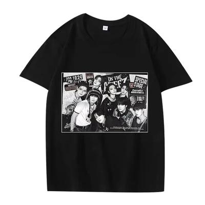 2026 Mode d'été T-shirt tendance Hommes Femmes Haut Vintage Ateez Classique T-shirt Féminin Kpop Super Décontracté Chemisier Imprimé à Manches Courtes Y2K