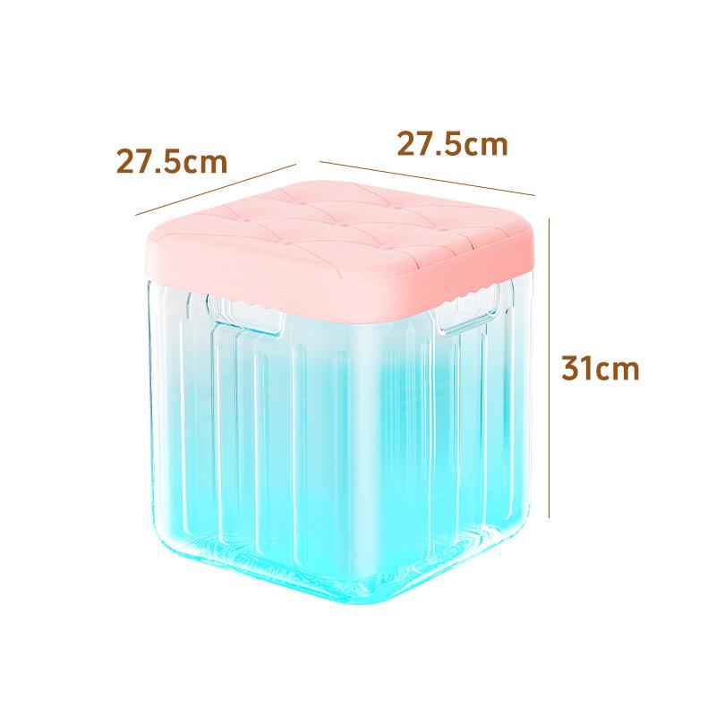 Children's Toy Storage Bench with Transparent Large Capacity for Plush Dolls and Cloth Bags