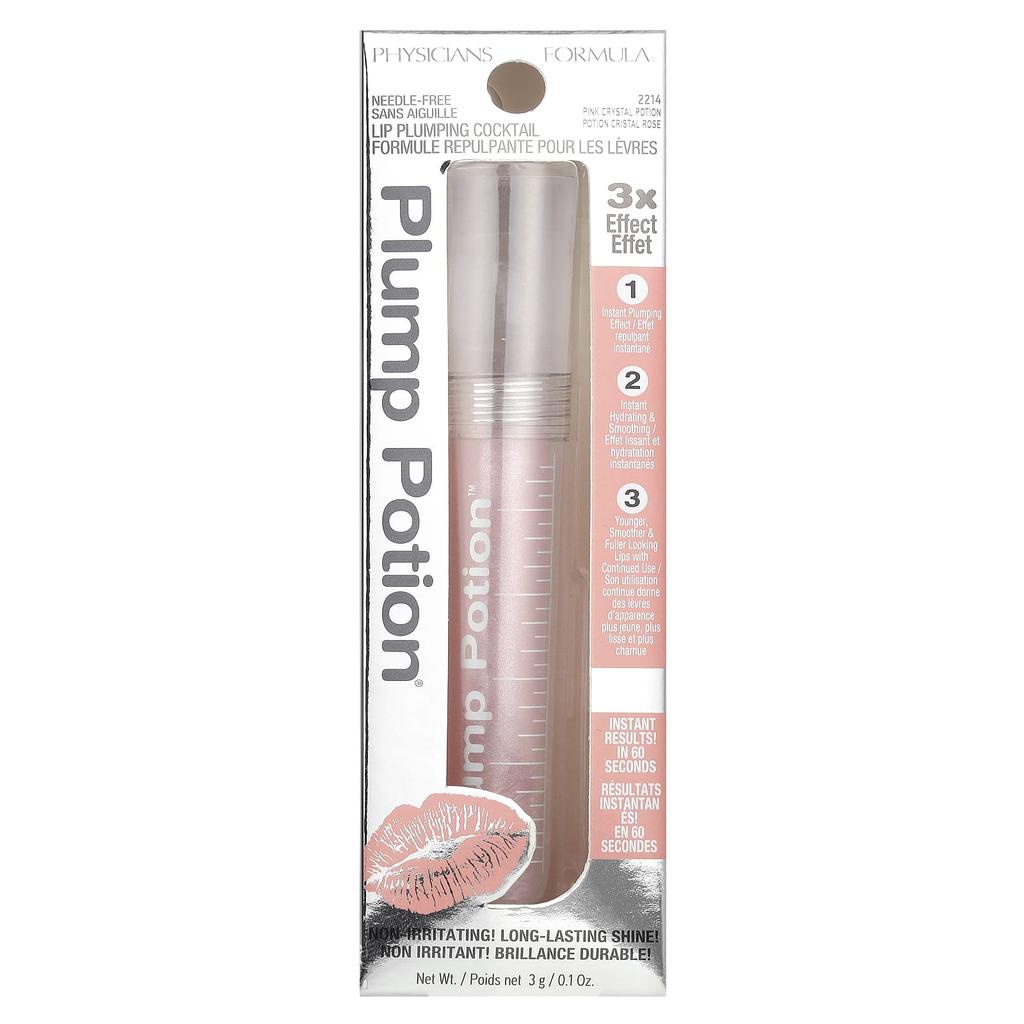 Plump Potion, Needle Free Lip Plumping Cocktail, Pink Crystal Potion 2214, 0.1Oz(3G)