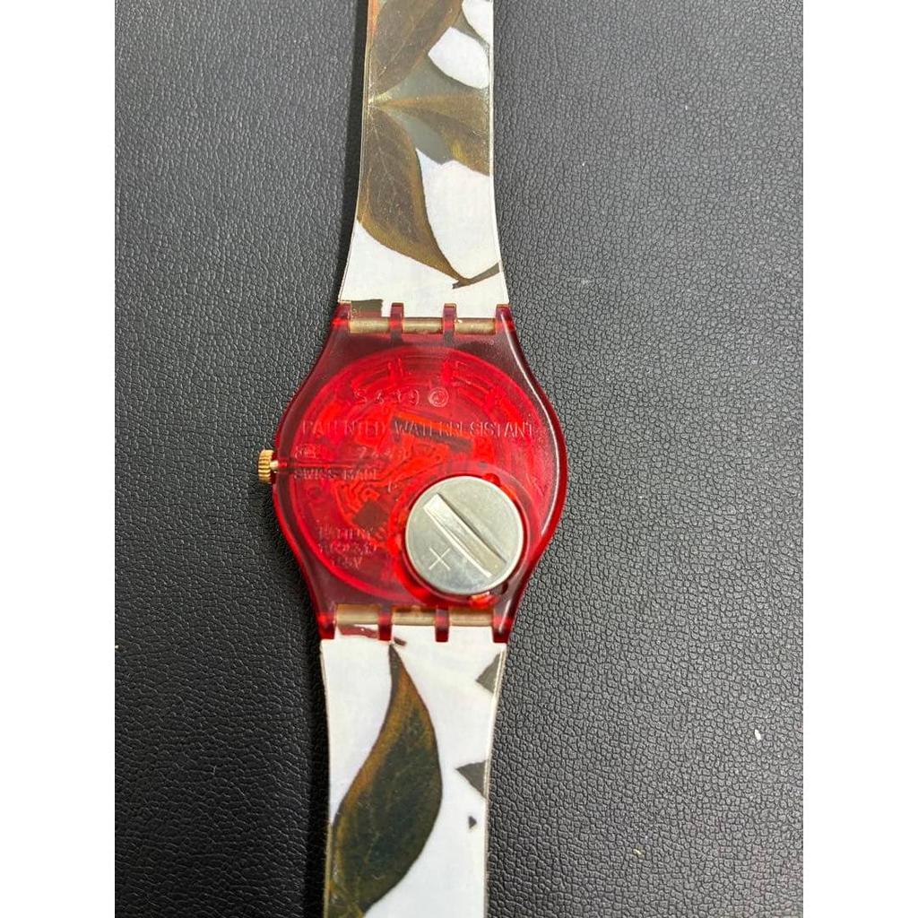 Used Swatch watch botanical pattern analog working item