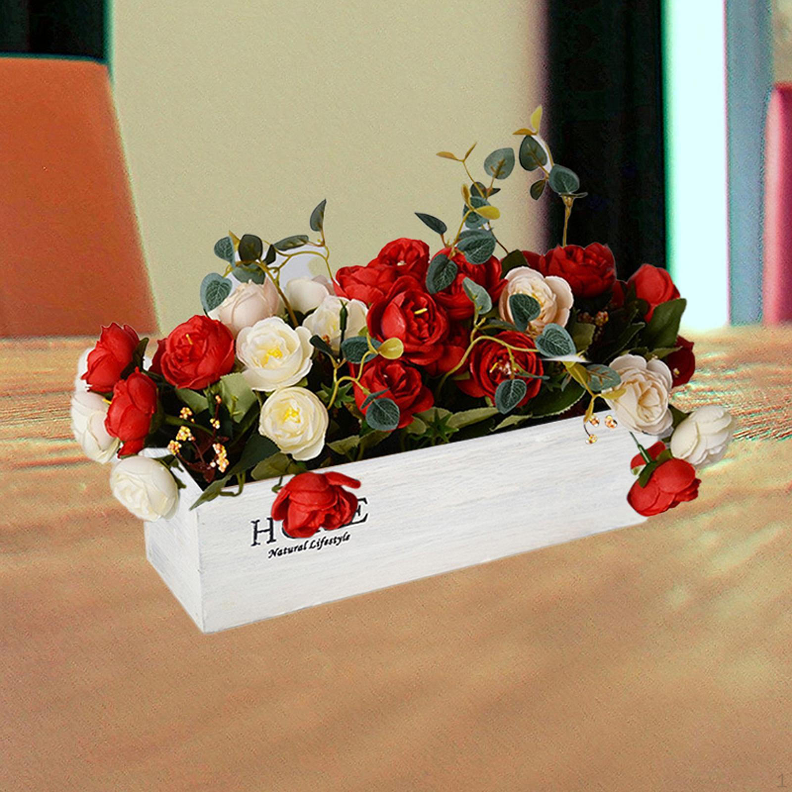 Многофункциональный поднос для хранения деревянный ящик для цветов миниатюрный ландшафтный цветочный горшок контейнер White 1409₽