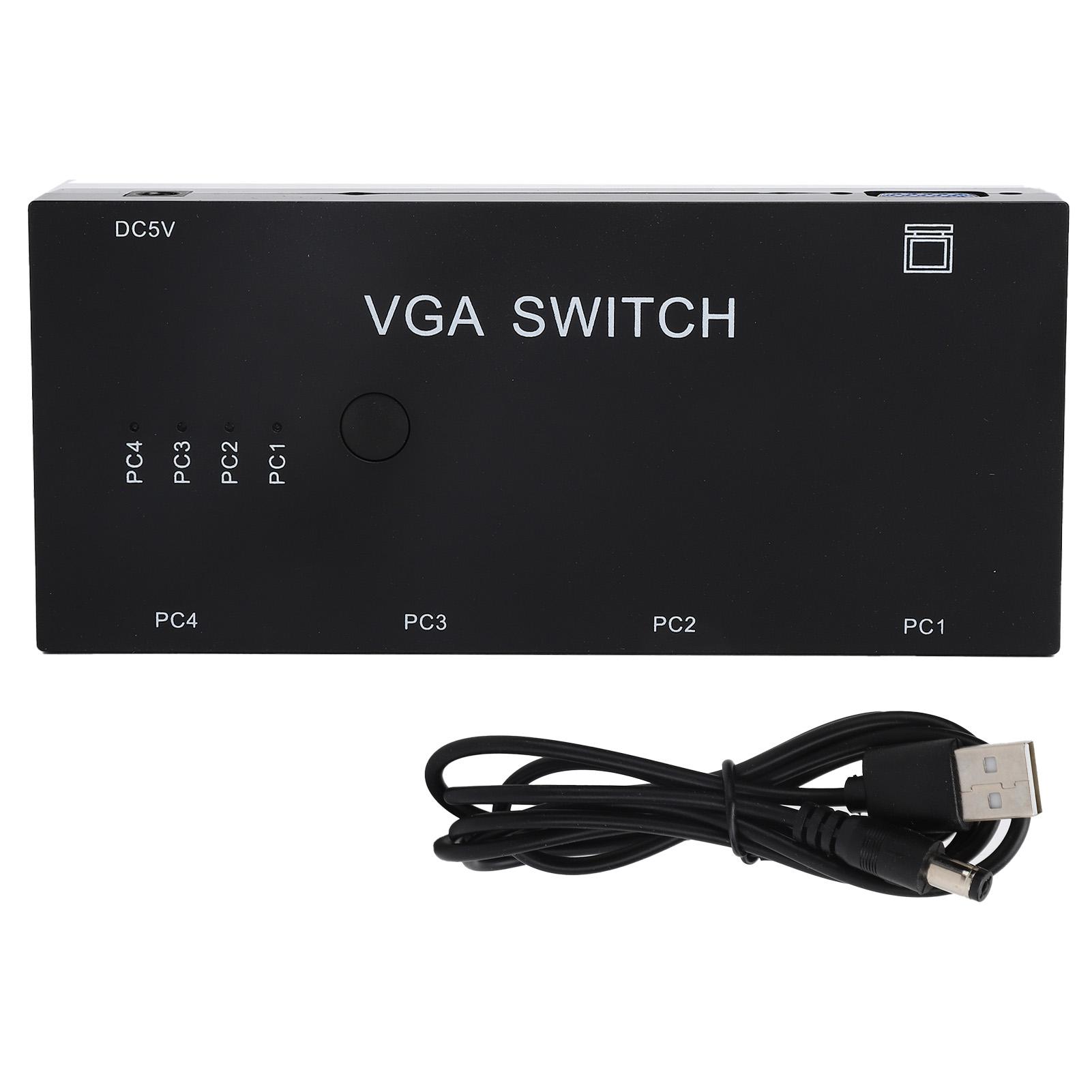 

VGA Switcher 4 In 1 Out VGA Splitter Switch Box Видеоконвертер для VGAXVGASVGAUXGA