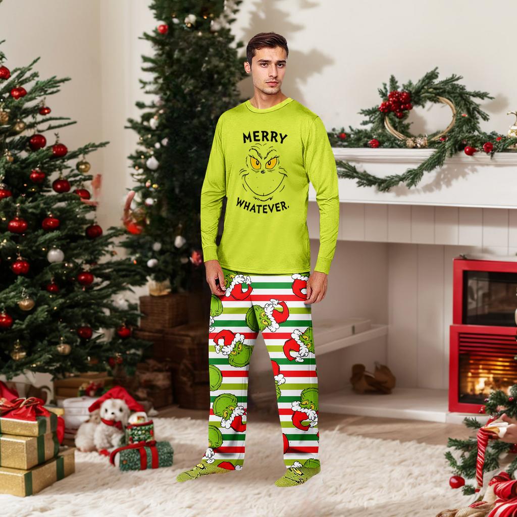 Parent-child Christmas Print Home Suit Long-sleeved Top And Pants