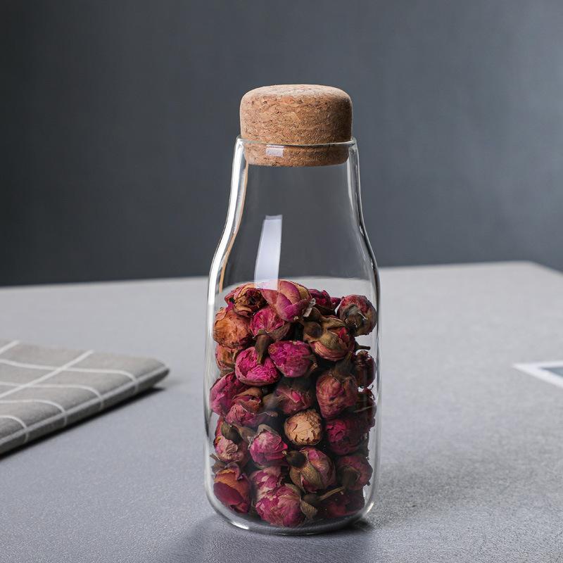Glass Storage Jar Cork Sealed Jar Household Kitchen Grain Coffee Bean Storage Jar Milk Bottle Storage