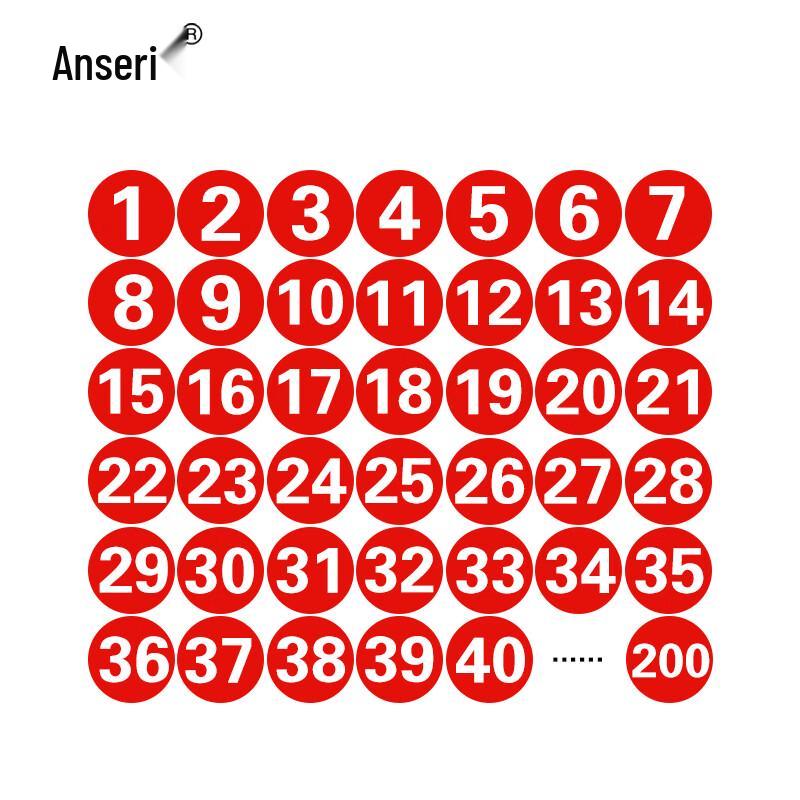 Ancillary Waterproof PVC Number Stickers