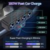 12V/24V Car Lighter Splitter 4-Port with Digital Display USB Charger