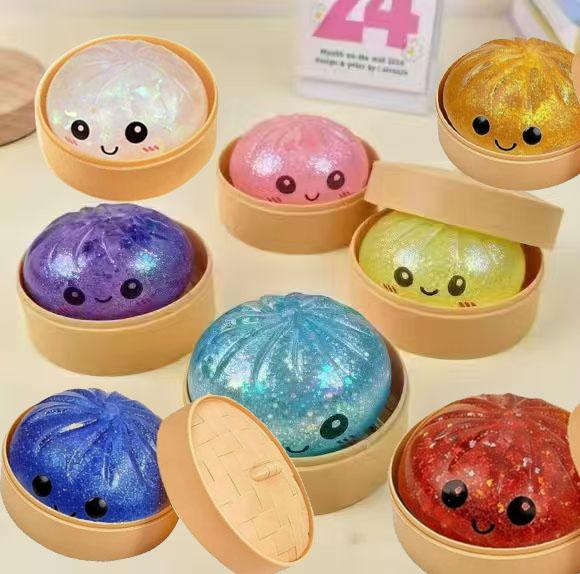 Glitter Pierożek Pierożek Squishy Glitter, Pierożki Squishy Glitter, Fidget Odstresowujący Lęk, Miękka Ciastolina do Ściskania Odstresowująca