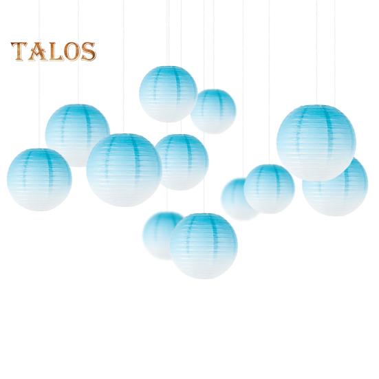 Paper Lantern Gradient Color Summer Party Wedding Lantern Decorative Light Indoor Outdoor Festive Atmosphere Decor