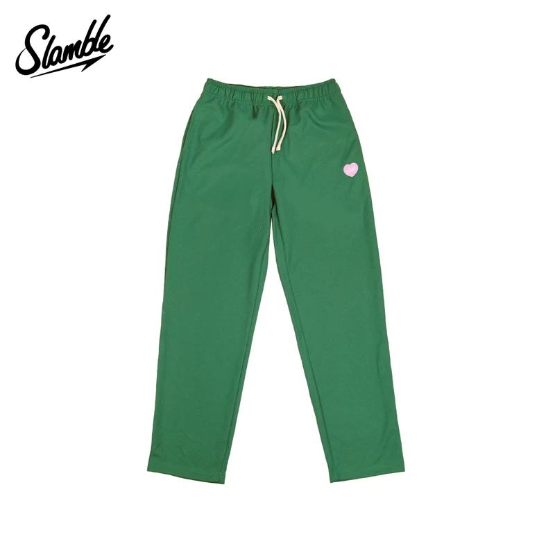 Slamble Girls' Waffle Knit Pants, Loose Straight-Leg Sports Casual Long Pants, Versatile Autumn New Style