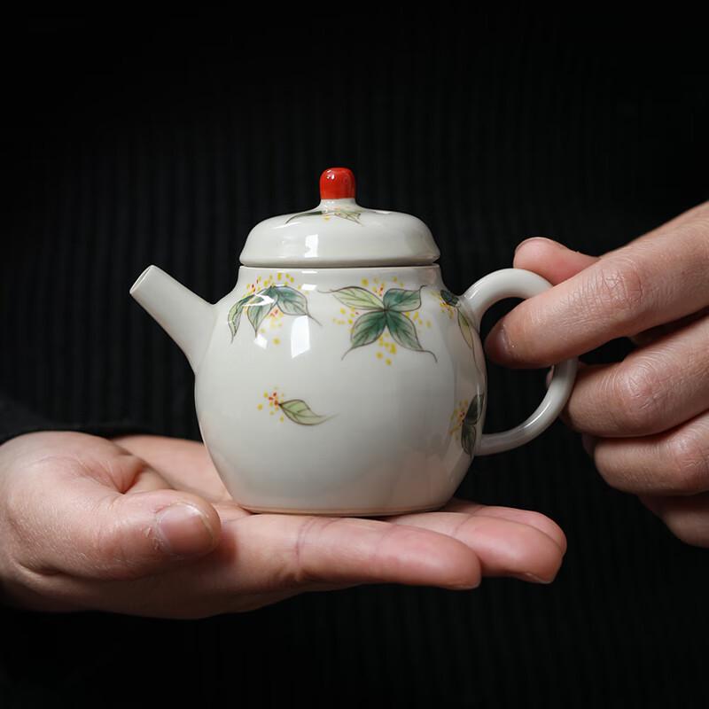 Hand-Painted Osmanthus Chinese Ceramic Teapot