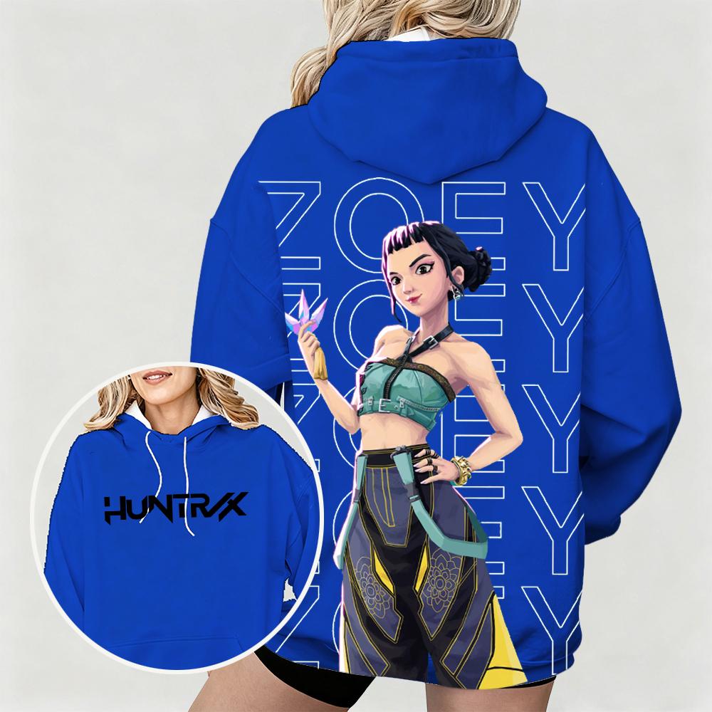 Dámská nadměrná mikina KPop Lovci démonů Zoey Animovaný potisk Pohodlná Módní Ležérní Denní mikina