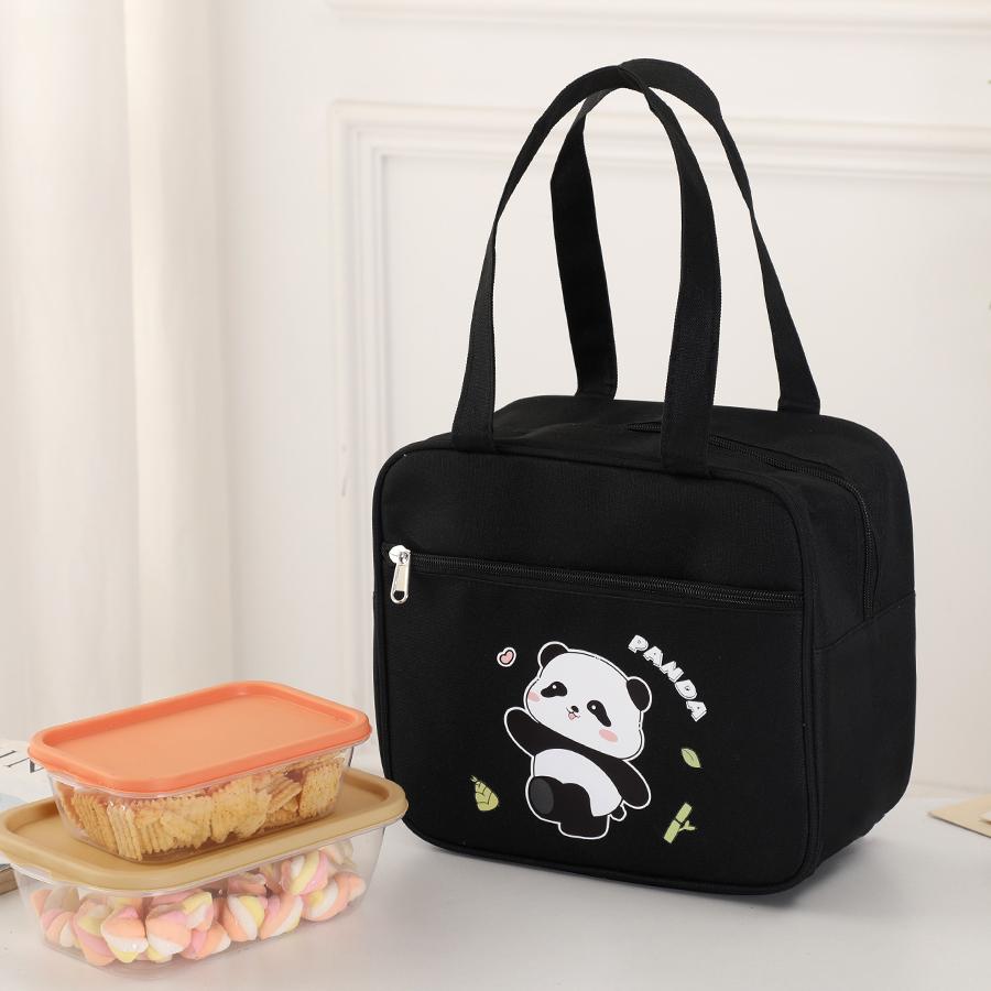 Hand-held Insulated Lunch Box Bag, Waterproof and Oil-proof, Cartoon-style Handbag, Multi-functional Storage Bag