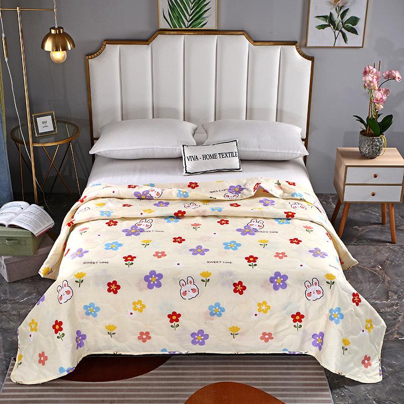 Summer Cool Gift Quilt Set: Washable Cotton Comforter & Thin Quilt