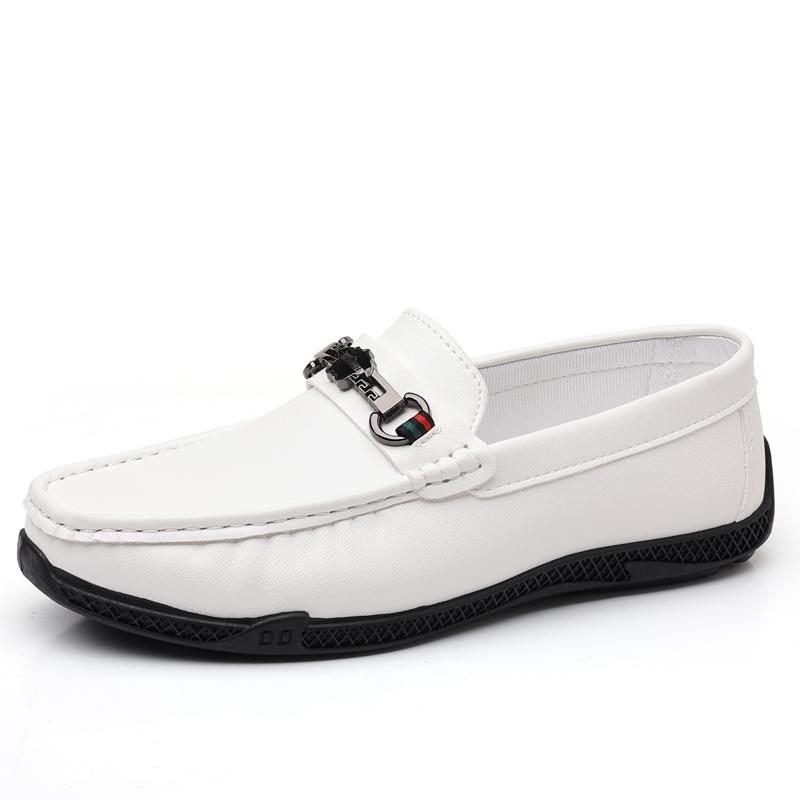 Fashion White Loafer Men Shoes Luxury Genuine Leather Business Moccasins Footwear Male Soft Driving Flats Comfy Slip-On Men Casual Shoes