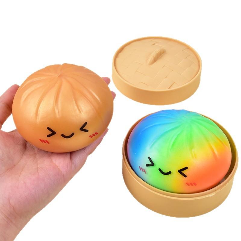 Giocattoli Arcobaleno Raviolo Spremibile 8,5CM Rimbalzo Lento Morbido da Pizzicare Decompressione Giocattolo Squishy Giocattolo Rilascio Stress Regalo Presenti S