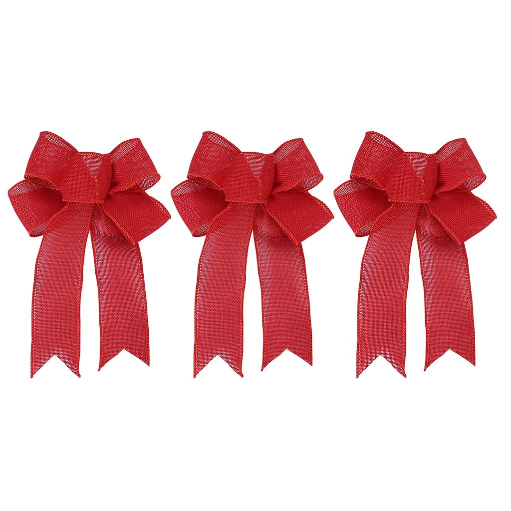 3Pcs Portable Xmas Bow-knot Interior Decoration Bow Christmas Bows Holiday Decorative Lightweight Party Accessories