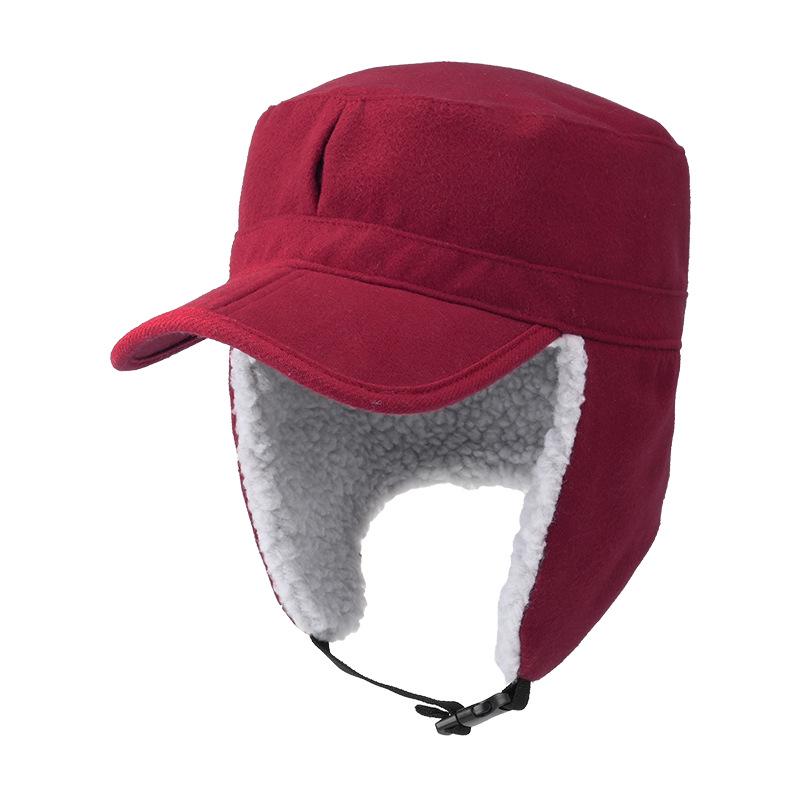 Autumn and Winter New Outdoor Men's and Women's Fashion Foldable Thickened Warm Lamb Wool Duck Tongue Woolen Hat