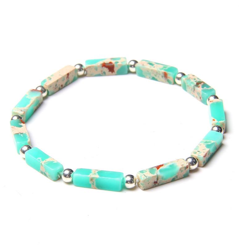 

JYL TS Bracelet Minimalist Rectangle Bead Elastic Design Brings Stability & Harmony Shoushan персиковый