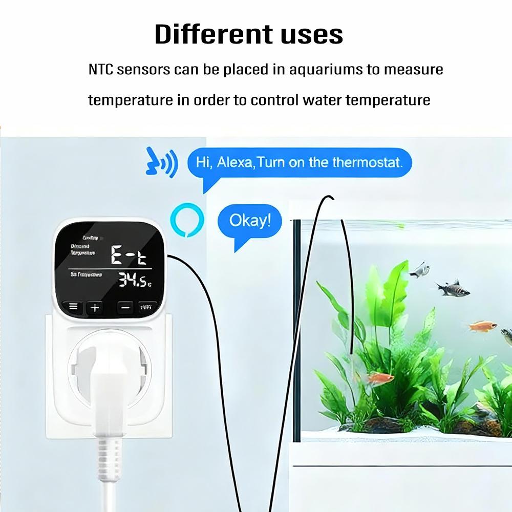 WIFI Thermostat Socket Multi-Function Temperature Controller Outlet with Timer Switch Sensor Probe Heating Cooling Switch
