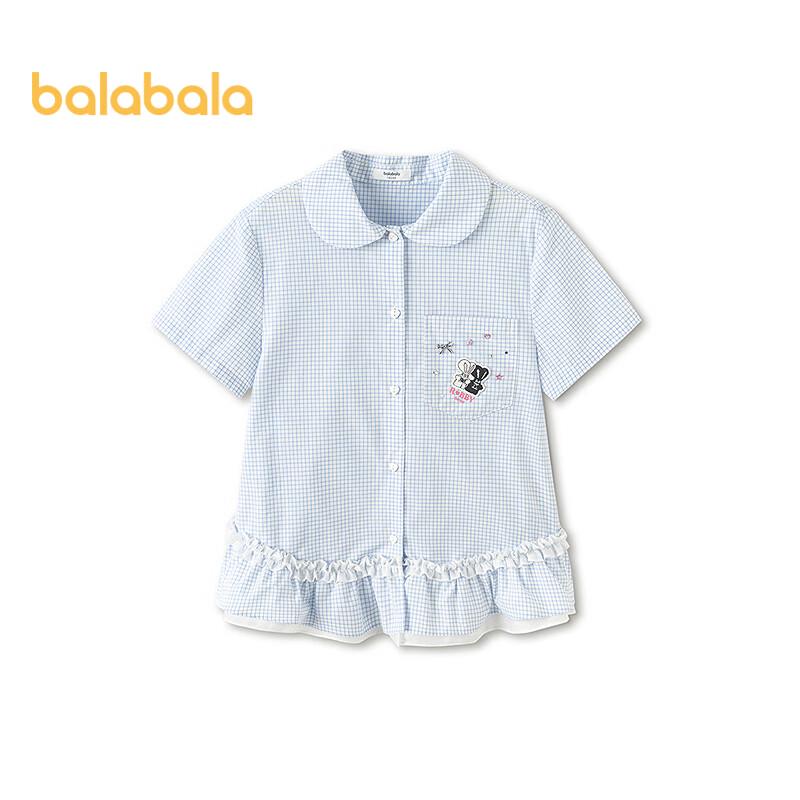 

Balabala Girls Short-Sleeved Cotton Shirt 140