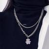 Double Layer Bear Choker: Kids' Hip-Hop Fashion Necklace for Girls and Boys, Street Dance Trend Accessory