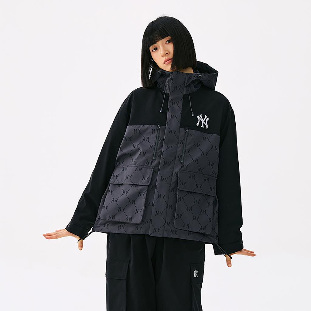 New MLB MONOGRAM Collection New York Yankees 25FW Jacket Unisex Standard Charcoal Gray 3AWJM0154-50CGS