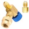High Pressure Automotive HVAC Service Valves Right Angle Refrigerants Charging Valves for R22 32 R410A