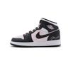 Jordan Air Jordan 1 Mid Leather Cushioning Slip Resistant High top Vintage Basketball Shoes Women's Black Pink DQ8423-103(Team44-)