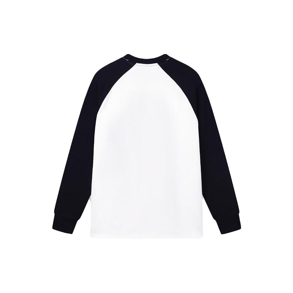 FILA American Style Sweatshirt Autumn Printed Letter Splicing Round Neck Pullover Retro Sweatshirt Unisex sweatshirt Coconut-White F11U339205FIV