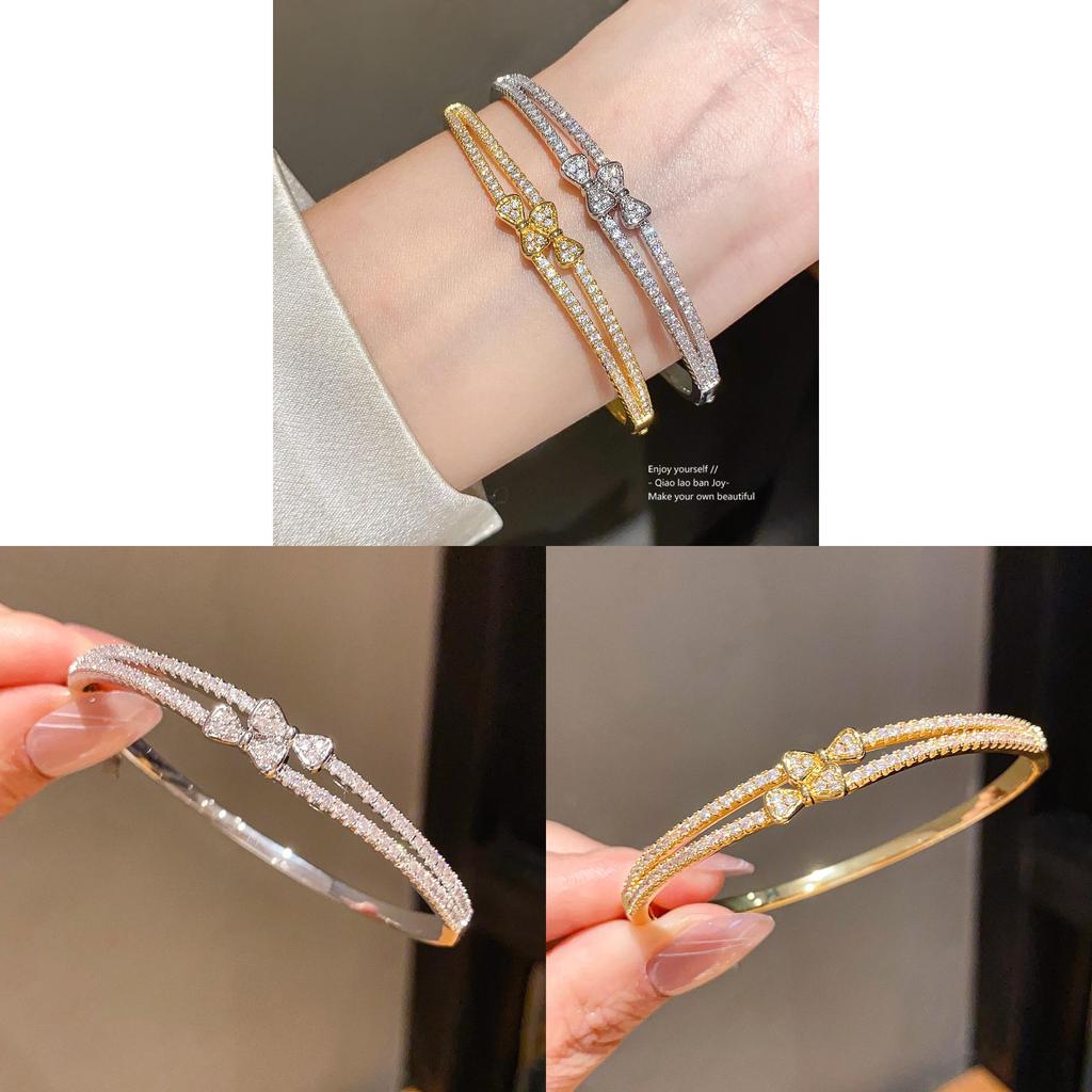Fashion Butterfly Charm Bracelet With Zirconia And Gold Plating For Womens Elegant Jewelry