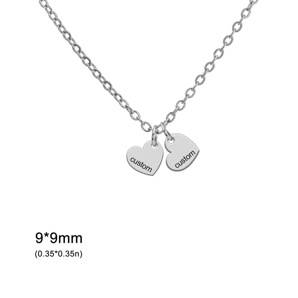 Custom 1-3 Heart Pendants Necklace Stainless Steel Women Symbol Engraved Jewelry Gift for Mother Friends