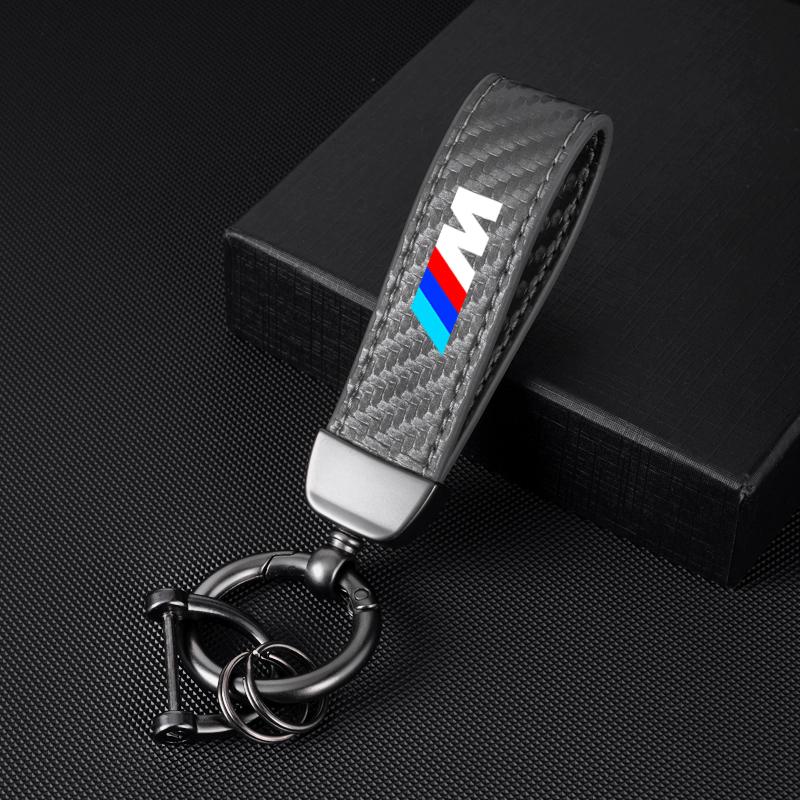 BAGI7 2026 Car Sticker Carbon Fiber Car Logo Key Chain Keyrings Ring Buckle Key Holder For BMW M Emblem E46 E36 E34 F10 E90 F30 E60 F3