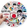 50pcs Bowling Cartoon Graffiti Sports Stickers: DIY Waterproof for Bottles & Suitcases