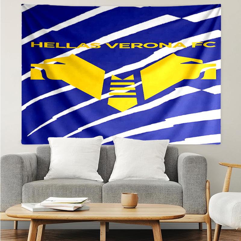 Hellas Verona Fc Crest Tapestry, Unique Design Tapestry, Suitable for Bedroom,Livingroom, Playroom,Heartwarming Fan Holiday Gifts