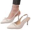 2025 Slip-on Women's High Heels New Butterfly-knot Office and Career Summer Best Seller Plus Size Closed Toe Sandals