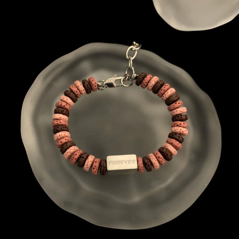 JYL TS Bracelet  Bodhi Double-layer Style Channels Spiritual Calm & Luck Flame beads 8mm сахар коричневый