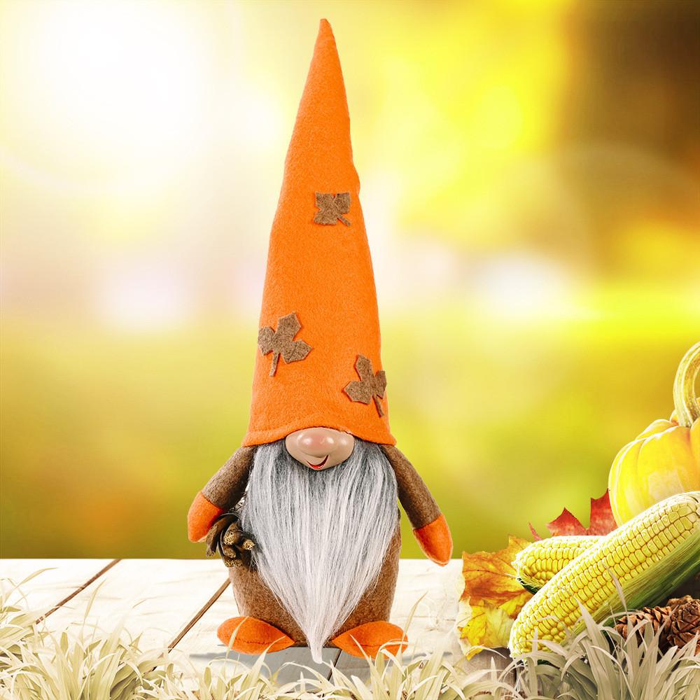 

Maple Pumpkin Charming Leaf Hat No Face Doll For Seasonal Home Decorations Party Harvest Maple Hat Male