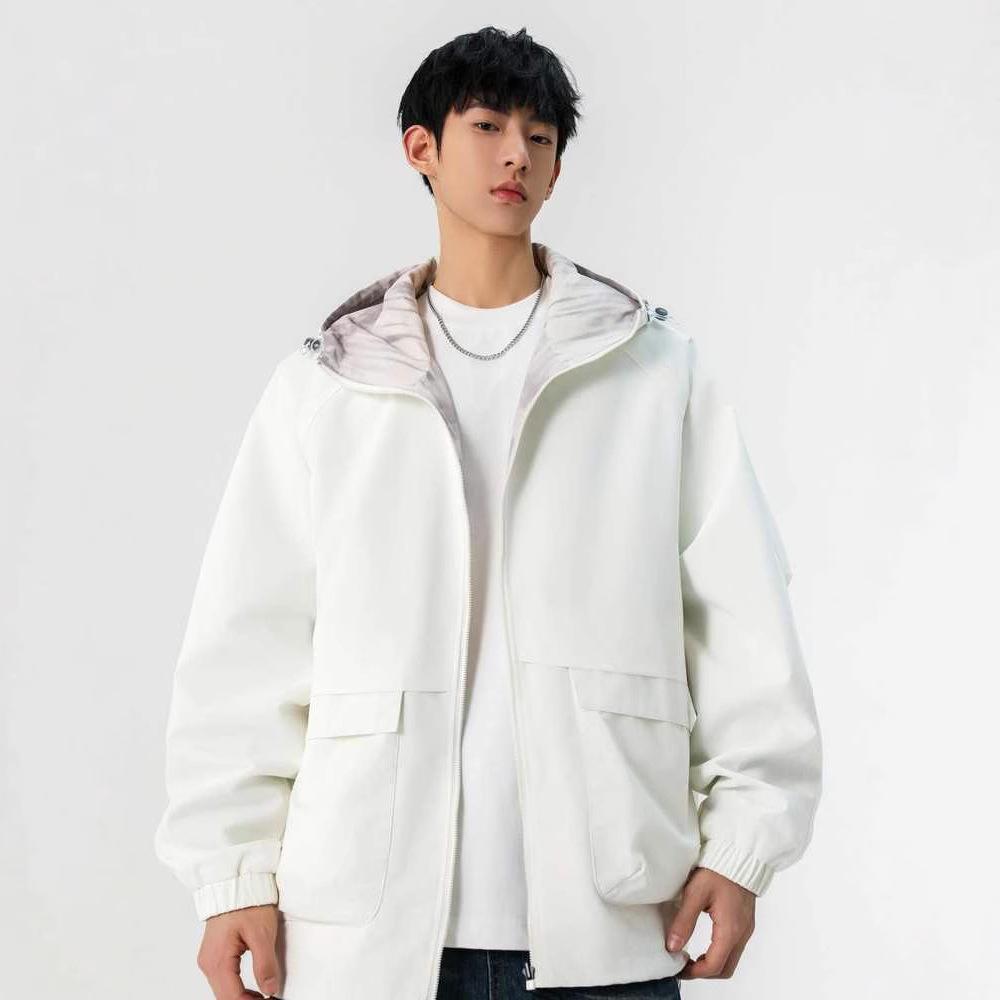 

Мужская куртка с капюшоном, весенне-осенняя, новая, модного бренда, свободная, повседневная, универсальное пальто 3XL