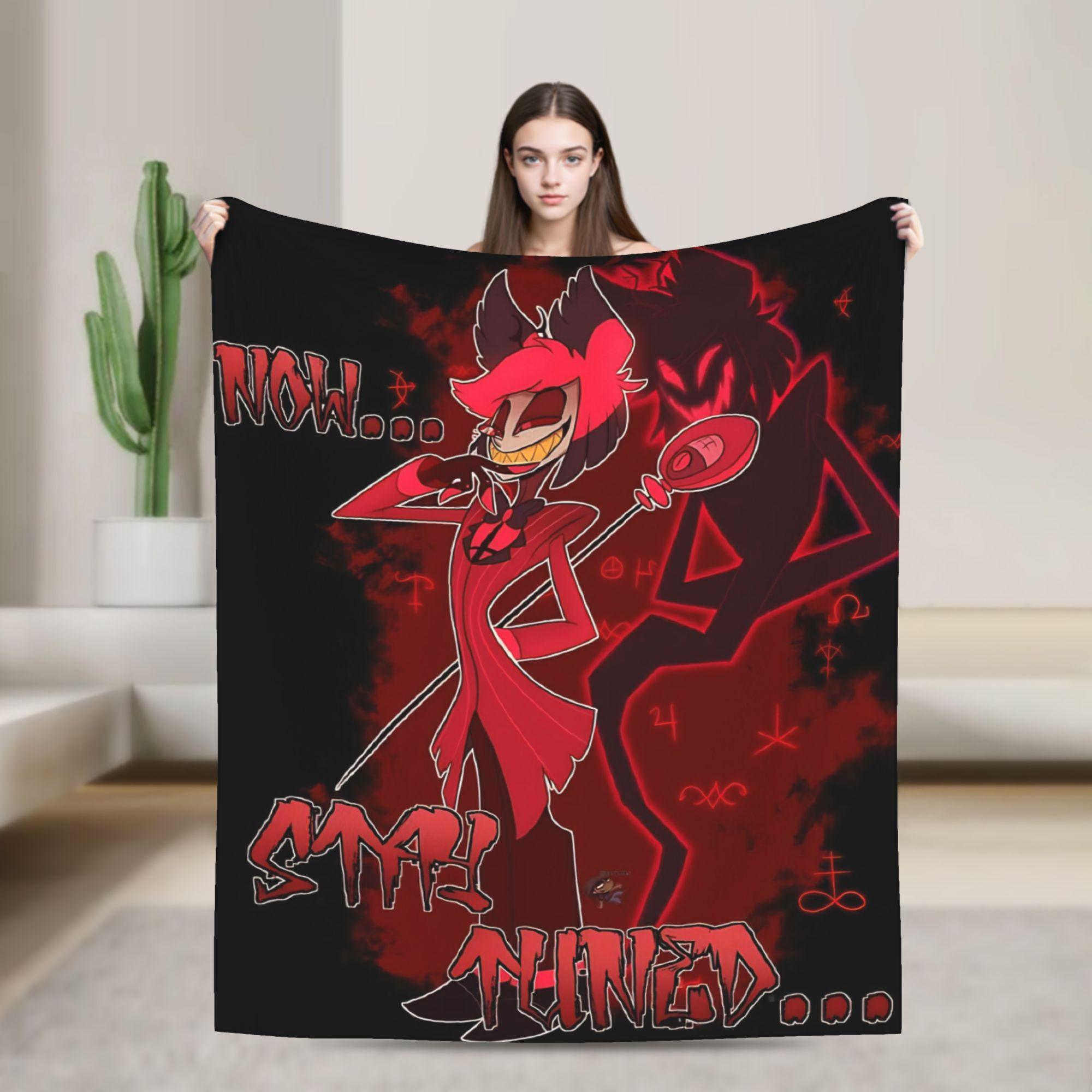 

2025 H-Hazbin Hotel Чарли Мультяшное Фланелевое Одеяло Теплое Плед для Спальни Пикника С принтом Покрывало Чехол для Диван-кровати 30x40in