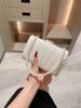 Ladies casual Pleated Design Satin Box Dinner Bag Faux Pearl Handbag Romantic Wedding Bag Bridal Bag Banquet Bag Evening Bag Prom Bag Chain Bag