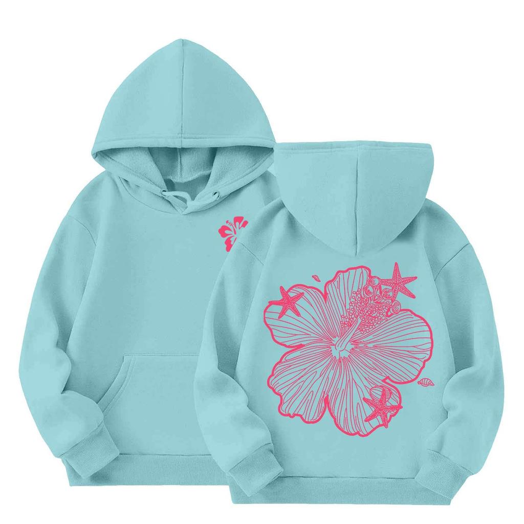 Child  Hooded Gradient Printed Long Sleeved Sweatshirt Loose Women's Sweatshirt  Sweatshirt