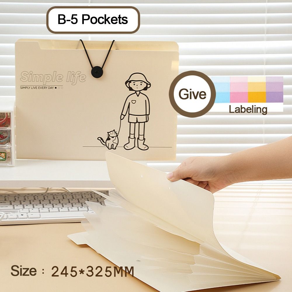 

ПП Папка для файлов А4 Большой вместимости Органайзер для файлов Креативный пакет для хранения бумаги А4 Школа Офис B-5 Pockets