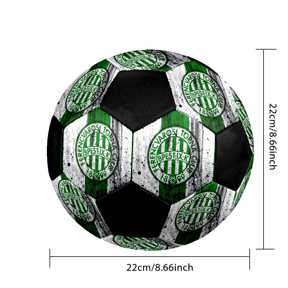 SIZE 5 Ferencvárosi TC Soccer Ball Colorful All Ages Machine Stitched PVC Competition Ready Durable High-Bounce