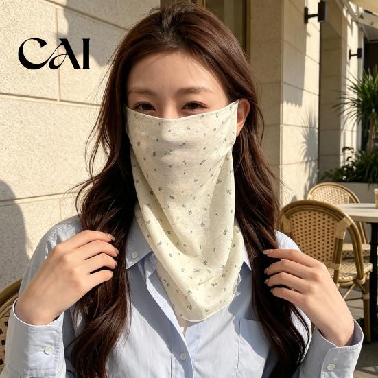 Sunscreen Mask for Driving Women Face Neck Sun Protection Mask, Cotton Dot Print UV Cover, Foldable Gaiter Scarf Cycling Camping Outdoor Travel