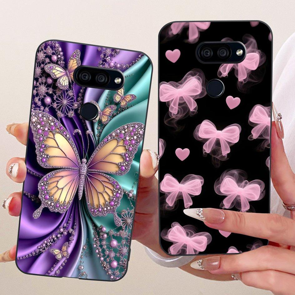 Para LG K40s 2019 Funda Nueva Moda Flor Mariposa Silicona Suave Mate Cubierta Para LG K40s K 40s Funda en LGK40s Paracho Protector