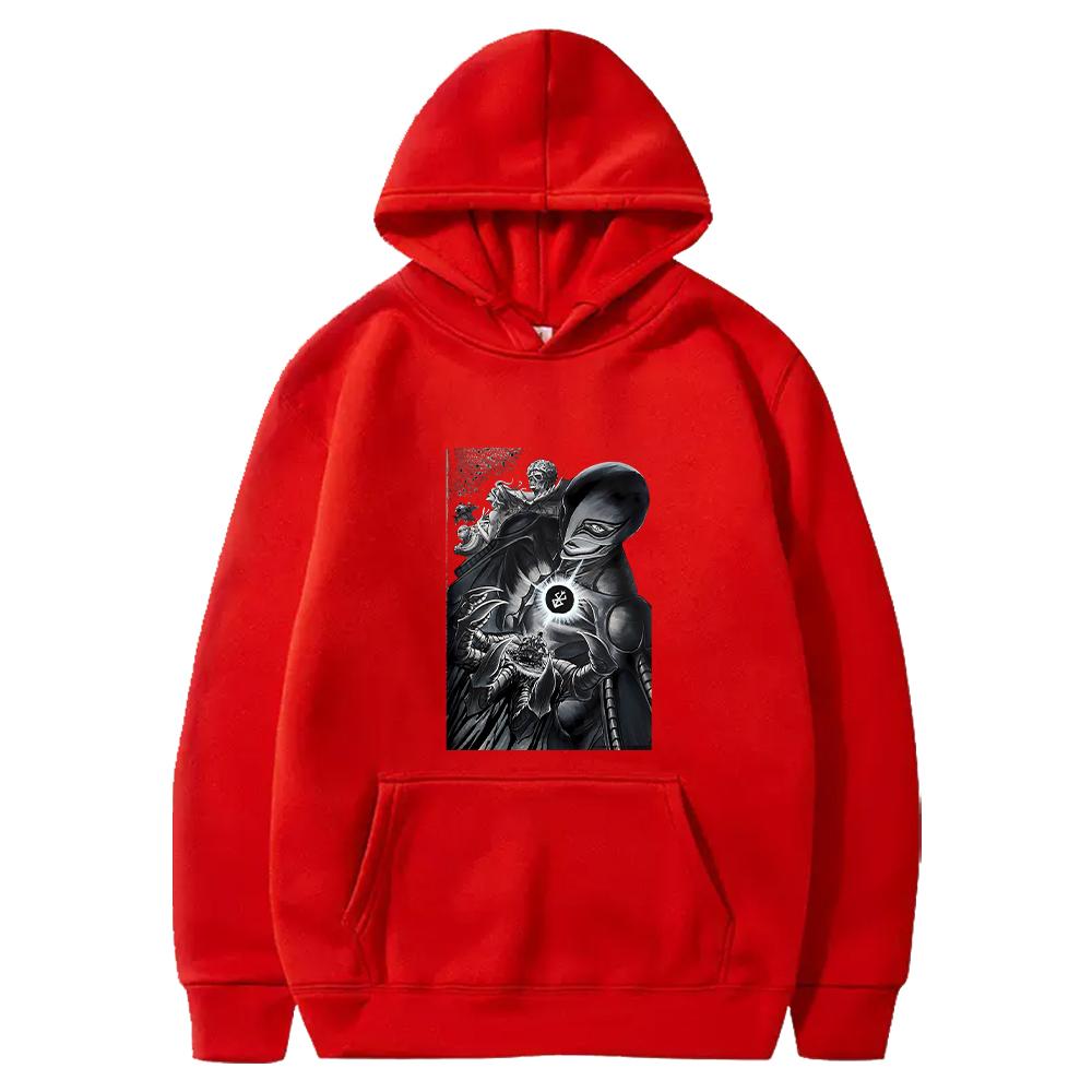 

Hot Anime Berserk Griffith Femto Graphic Print Hooded Men Women Manga Hoodies Plus Size Streetwear Harajuku Male Sweatshirt XS красный