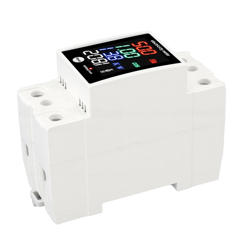 Digital Energy Meter Water Proof DIN Rail Electricity Usage Meter AC30 400V 0 100A Voltmeter Ammeter